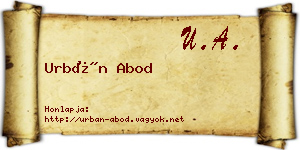 Urbán Abod névjegykártya